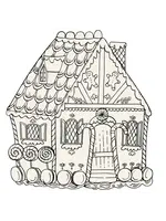 Die Cut Gingerbread House Coloring Placemat