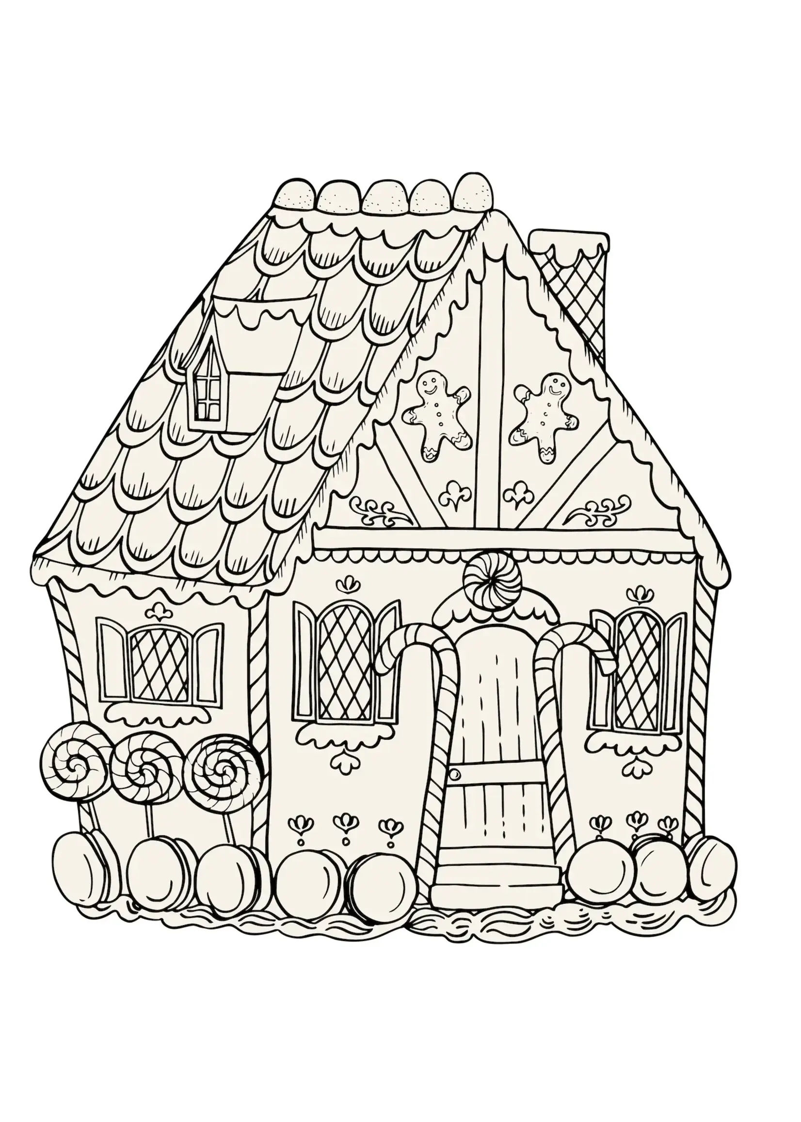Die Cut Gingerbread House Coloring Placemat