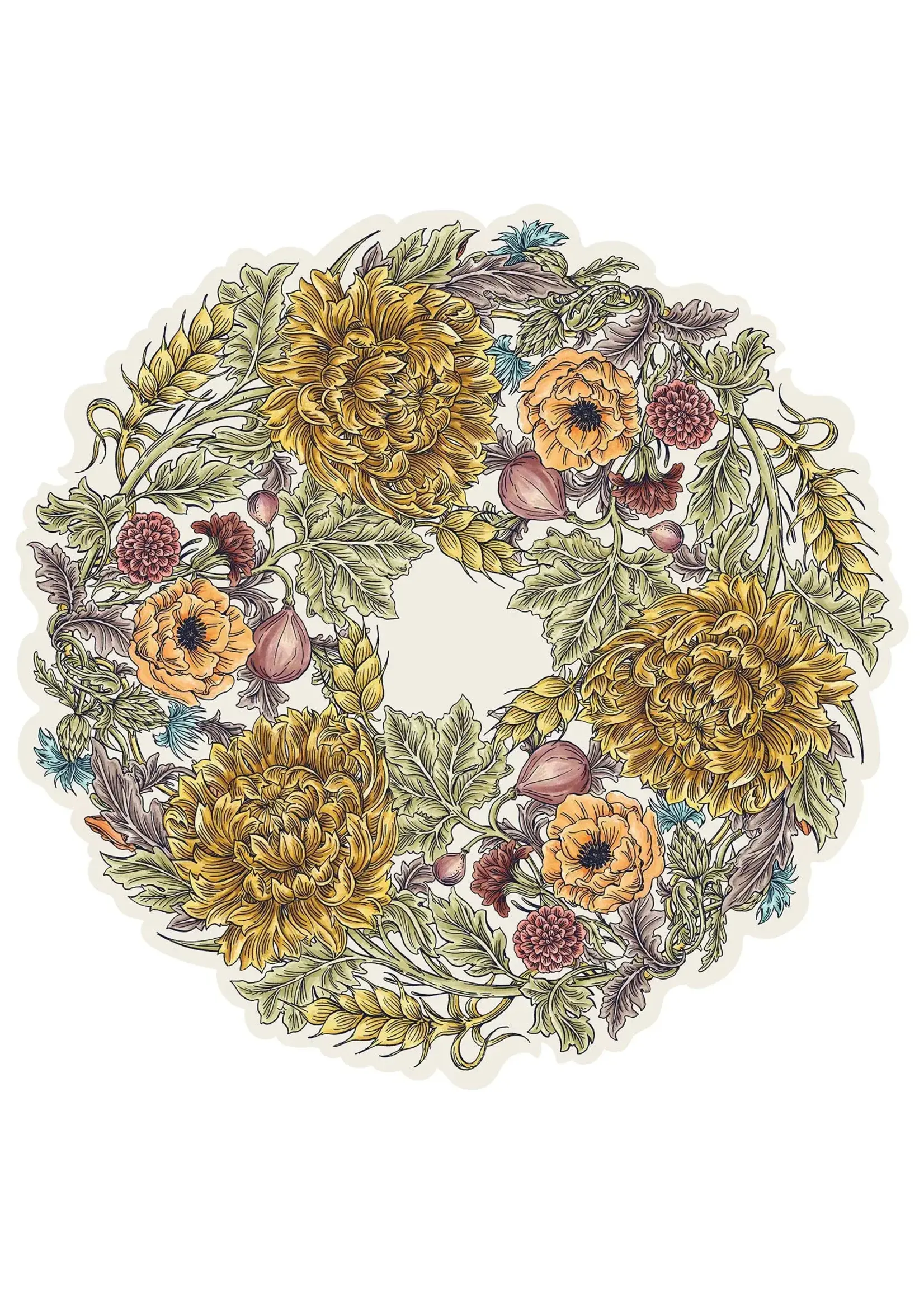 Die-cut Autumn Acanthus Wreath  Placemat