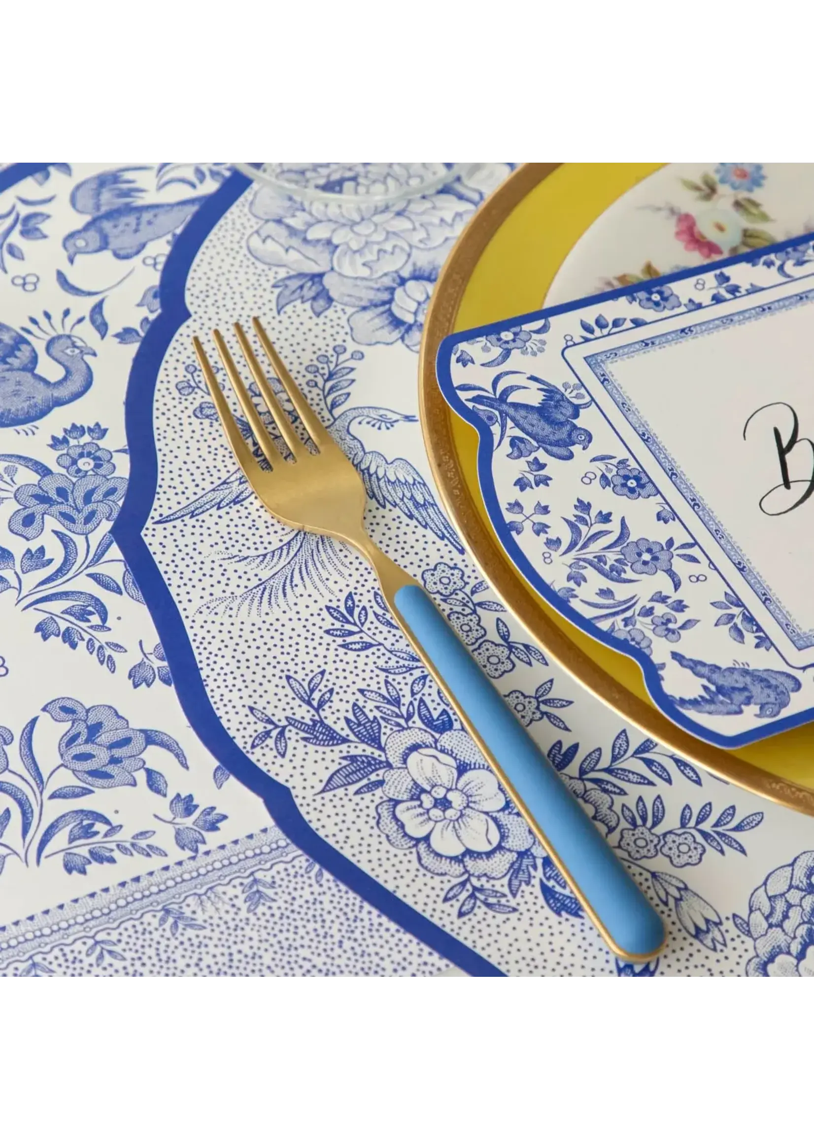 Die-cut Blue Asiatic Pheasants Placemat