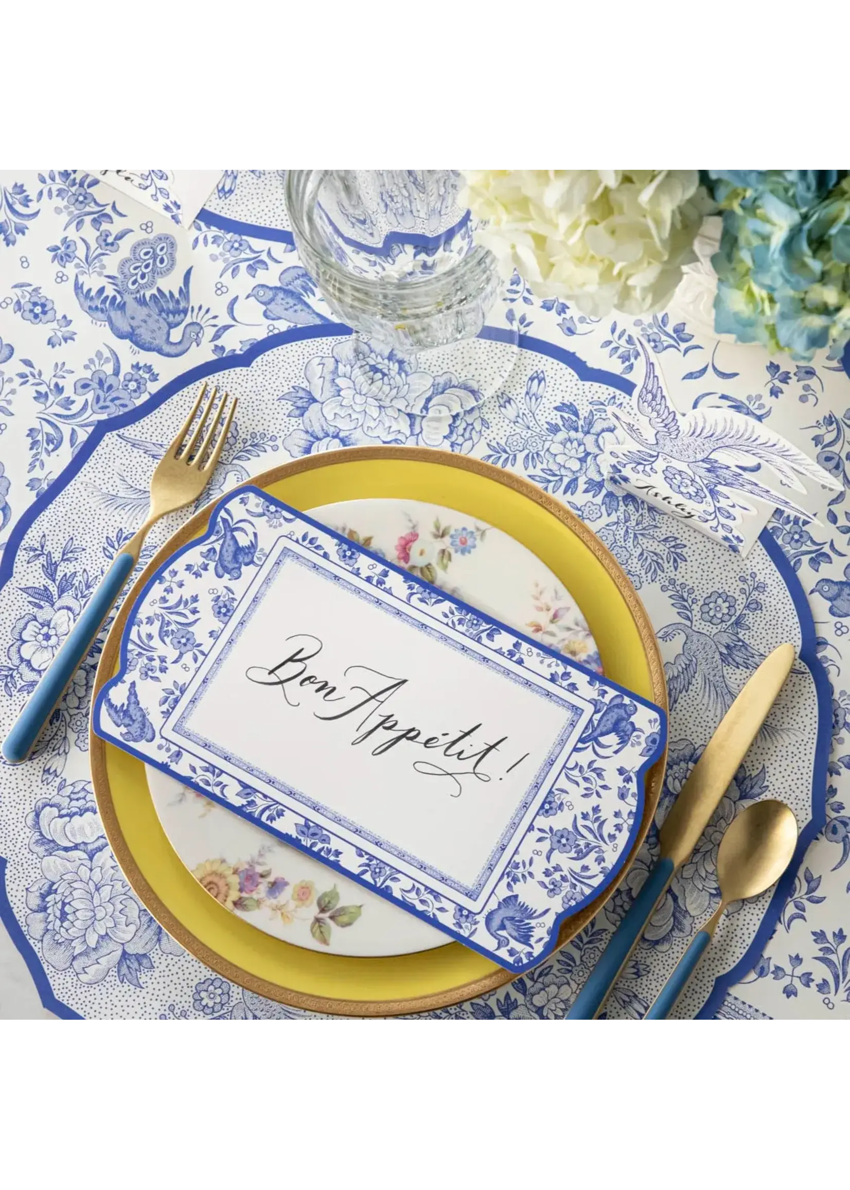 Die-cut Blue Asiatic Pheasants Placemat
