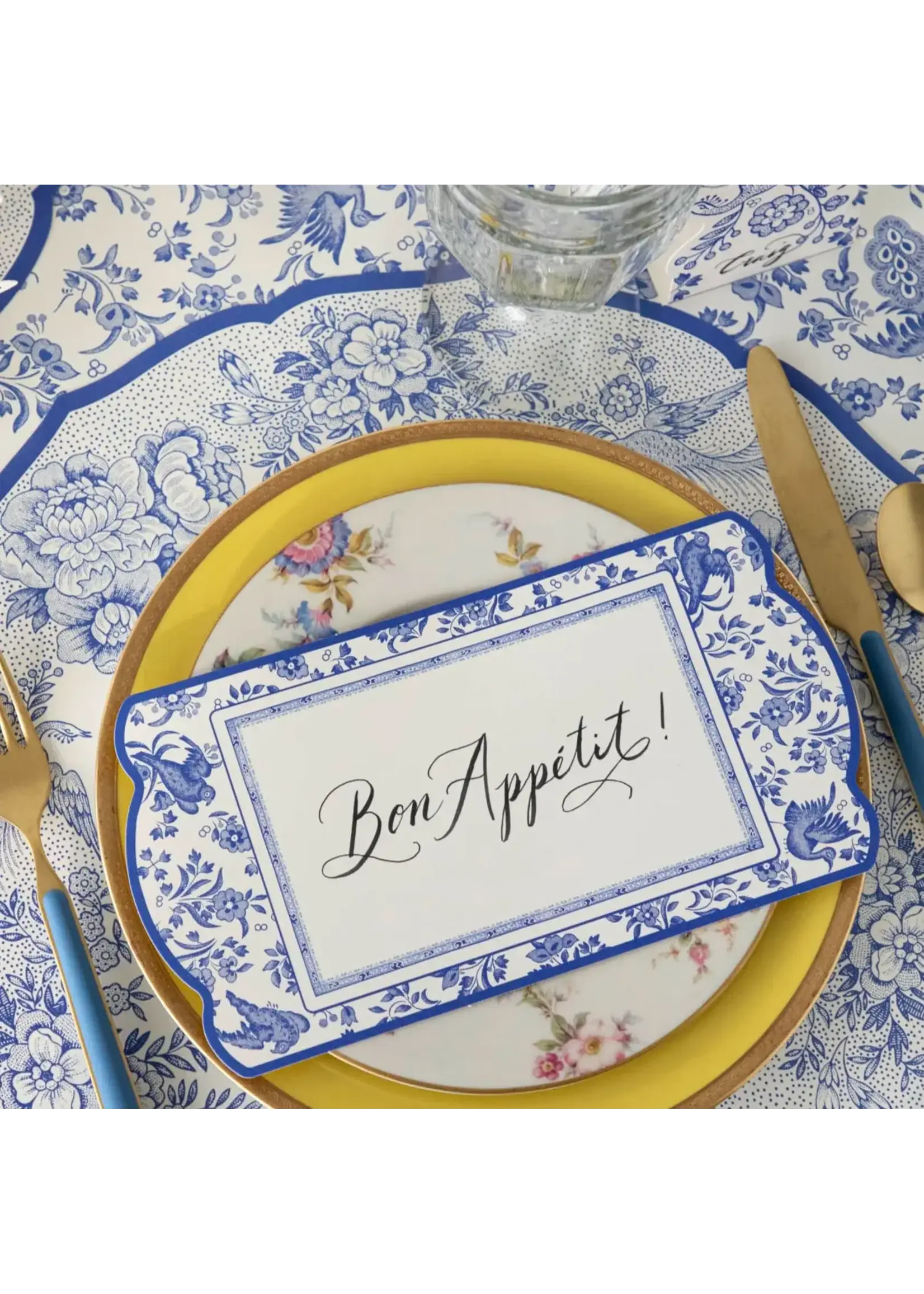 Die-cut Blue Asiatic Pheasants Placemat