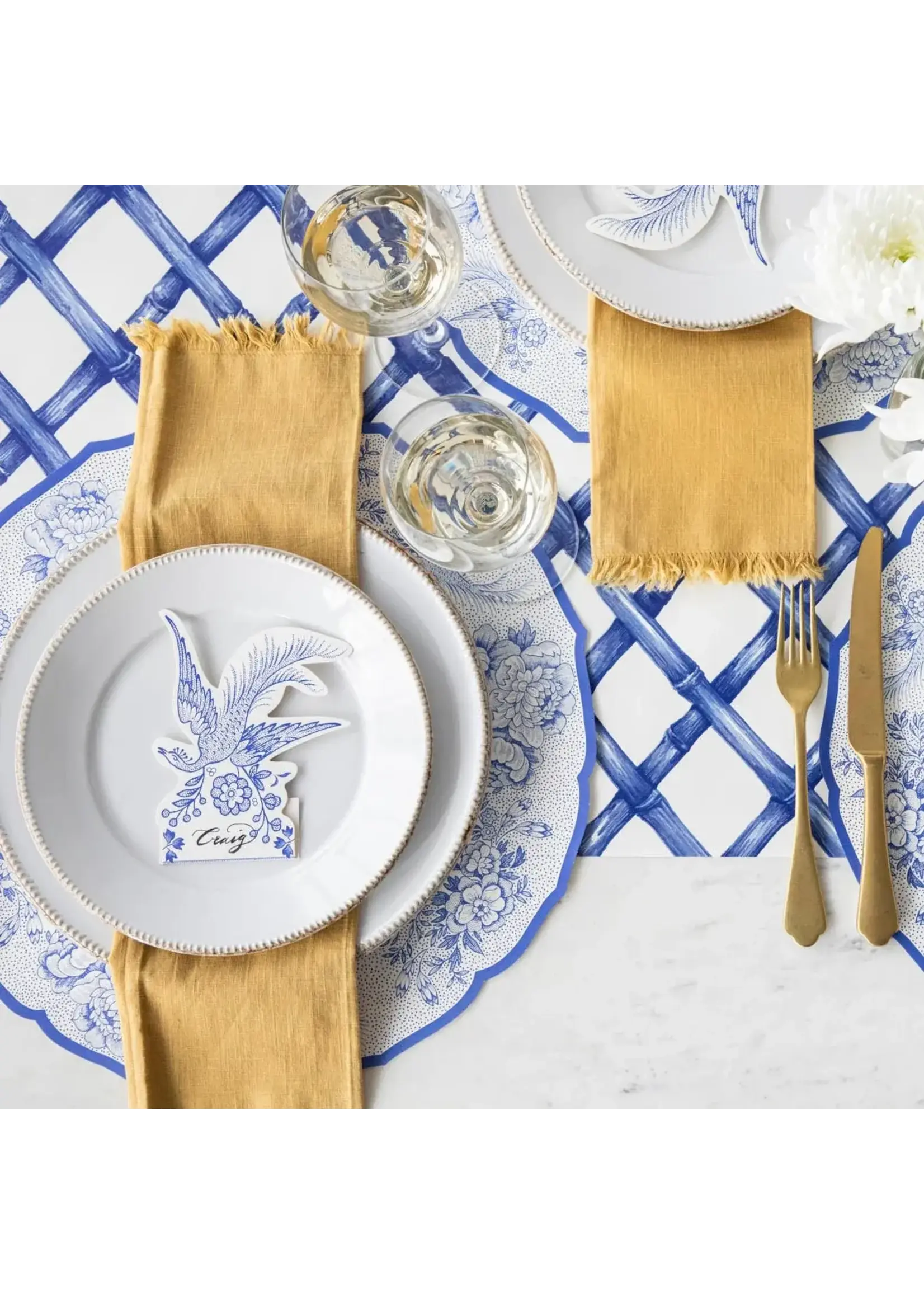 Die-cut Blue Asiatic Pheasants Placemat