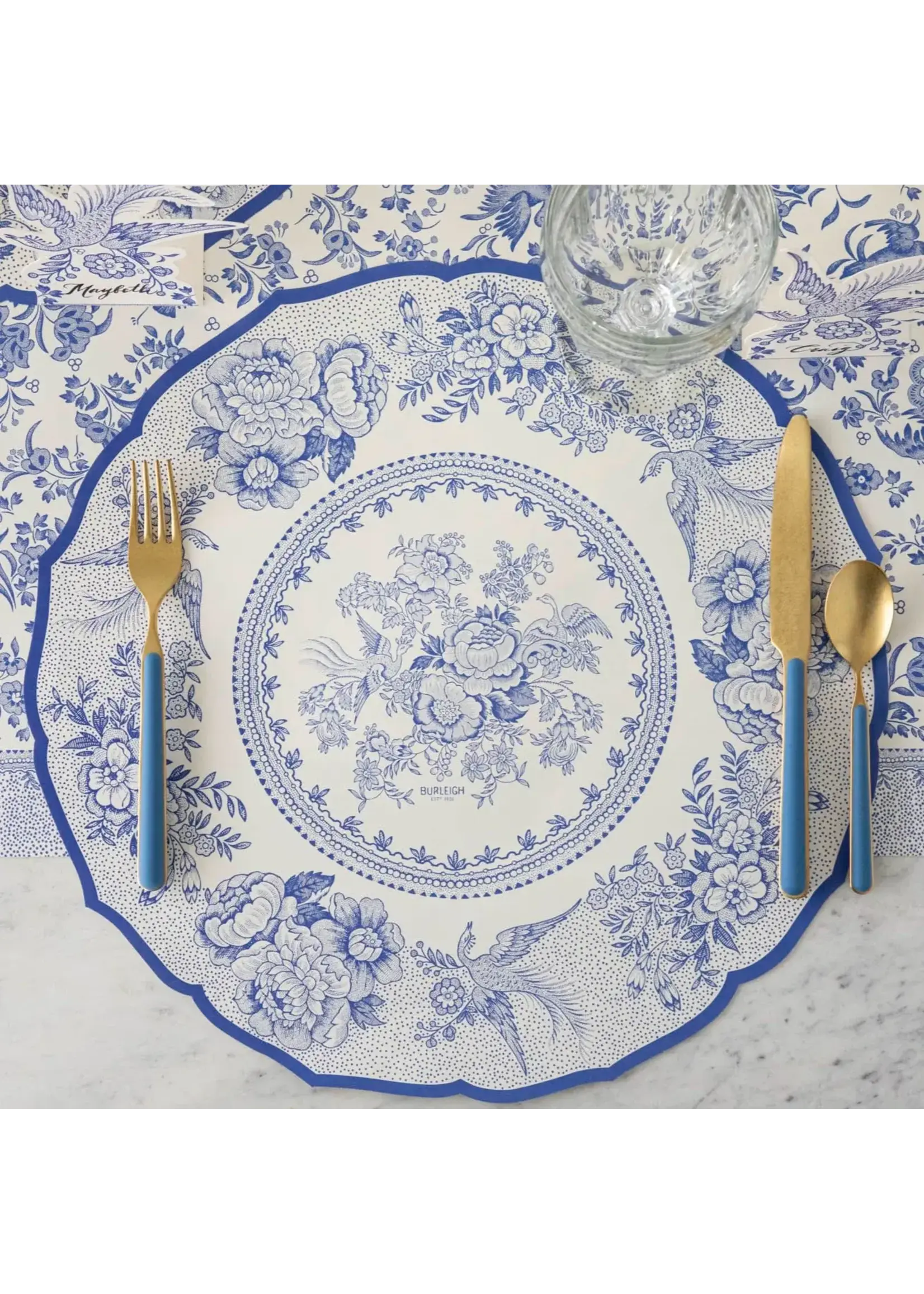 Die-cut Blue Asiatic Pheasants Placemat