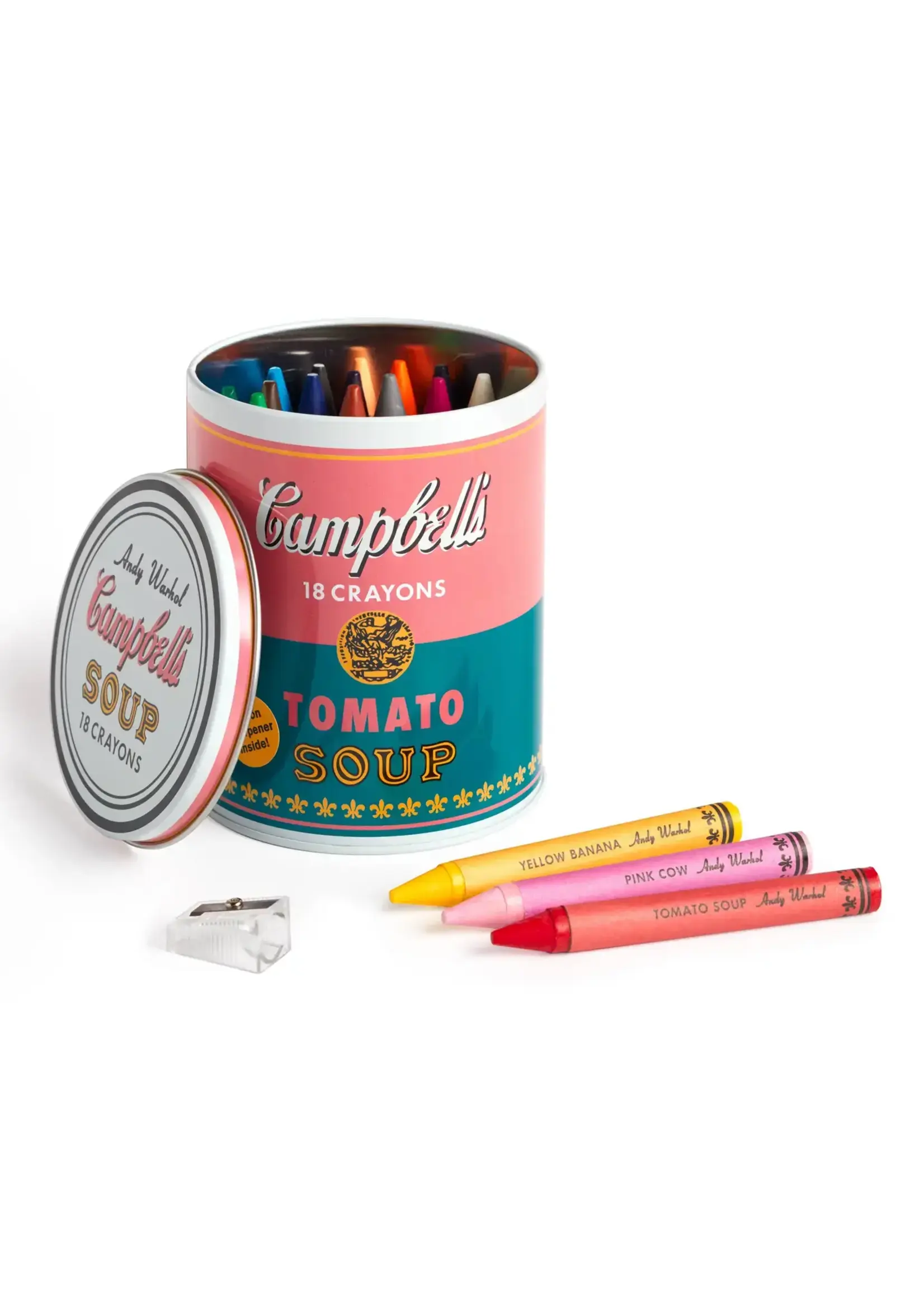 Hachette Book Group Andy Warhol Soup Can Crayons + Sharpener