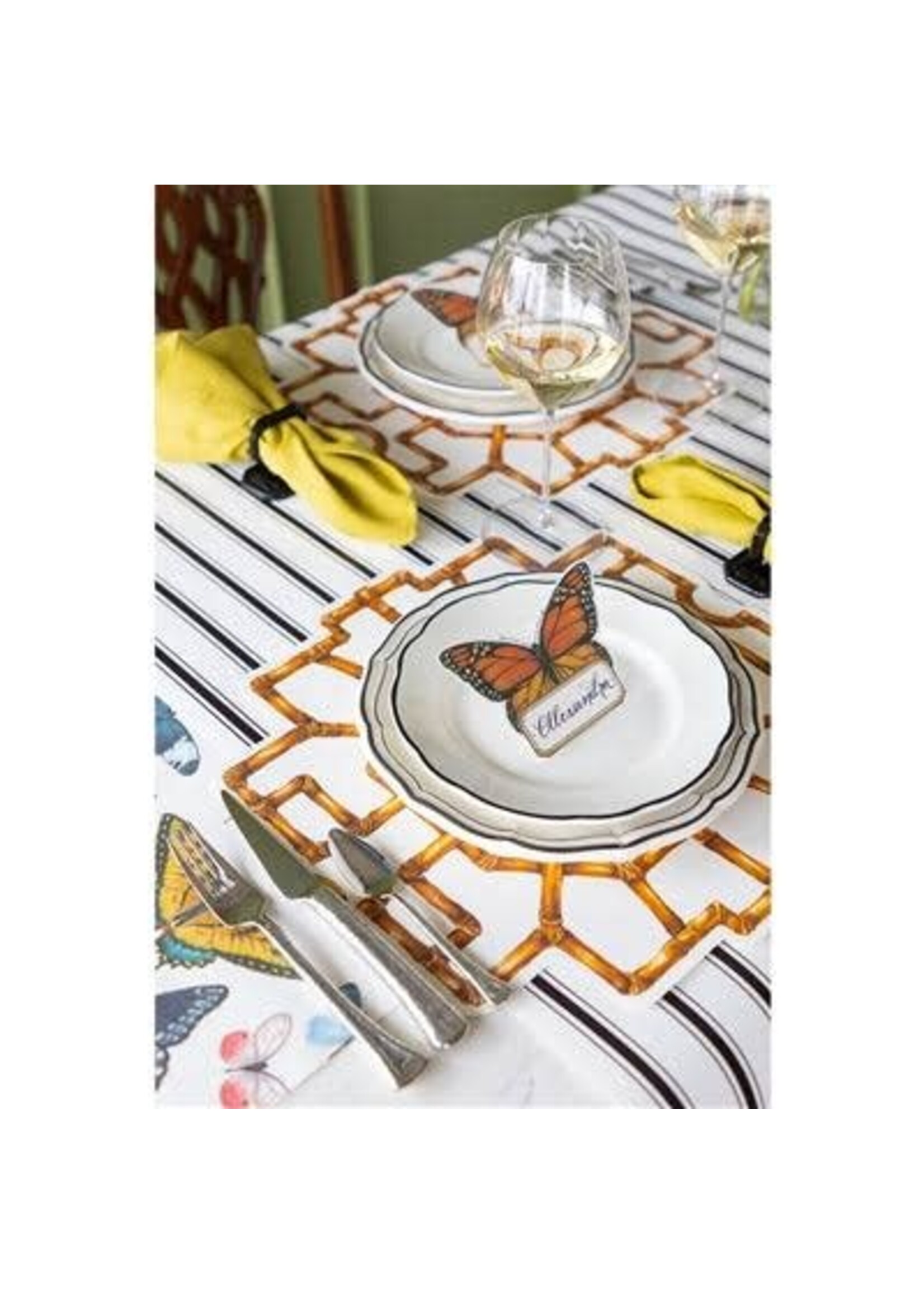 Hester and Cook Black Linen Stripe Runner