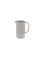 White Stoneware Ribbed Pitcher (Each will vary)