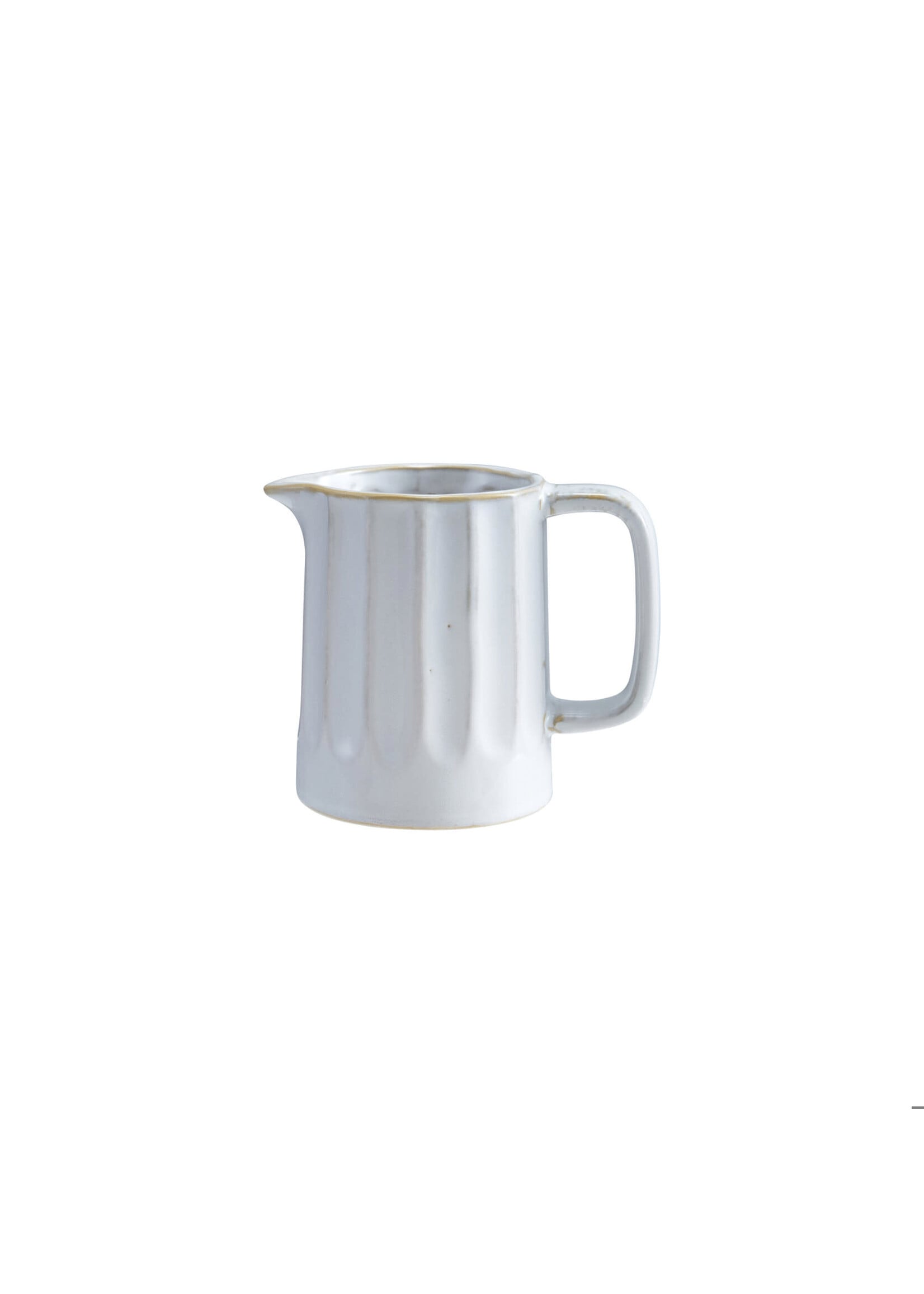 Stoneware White Ribbed Creamer