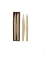 Unscented Taper Candles in Box, Cream Color, Set of 2