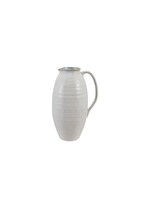 Quart Stoneware Pitcher, White (Each One Will Vary)