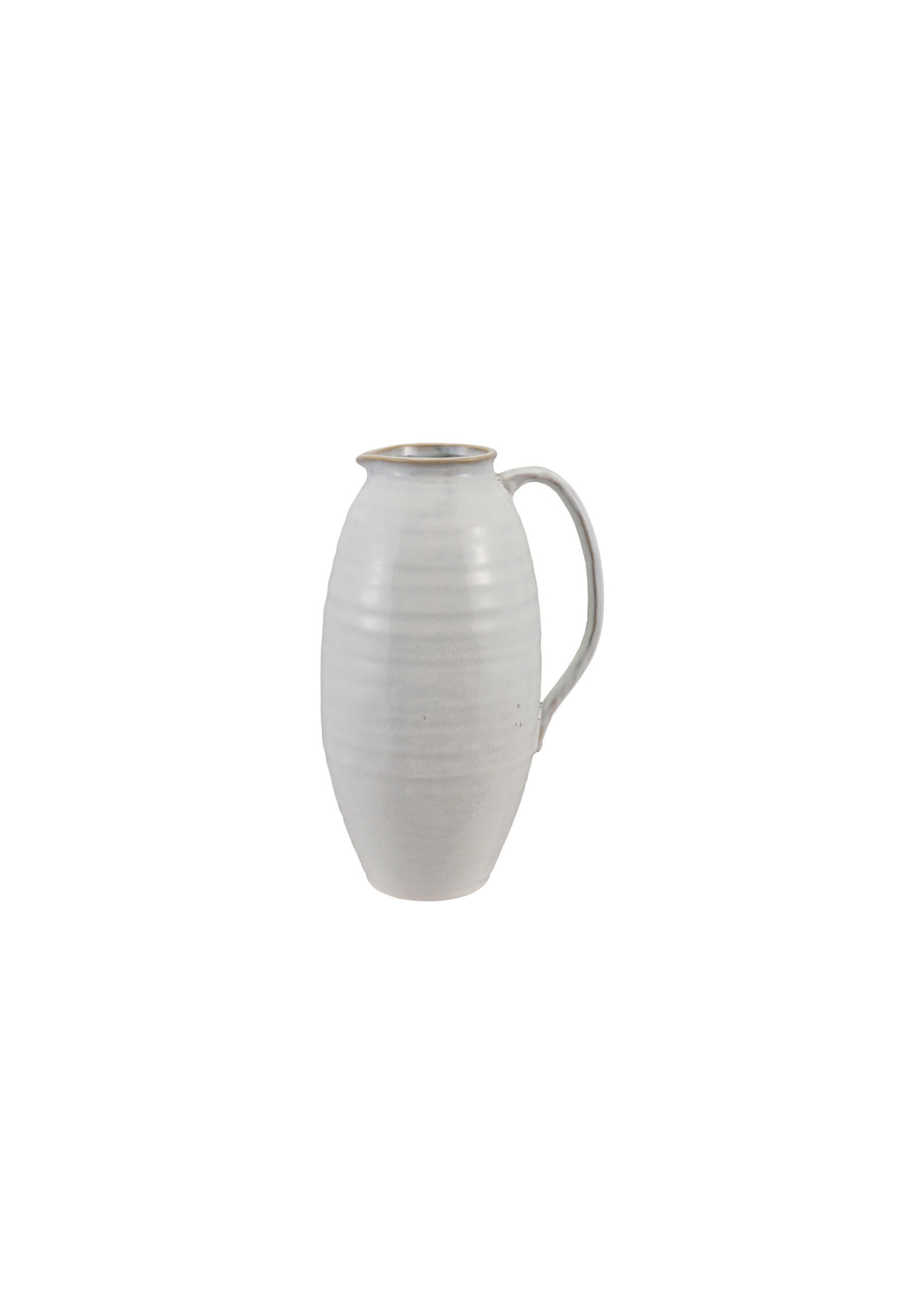 Quart Stoneware Pitcher, White (Each One Will Vary)