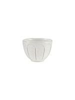 White Stoneware Ribbed Bowl,  (Each One Will Vary) SKU#DG2329