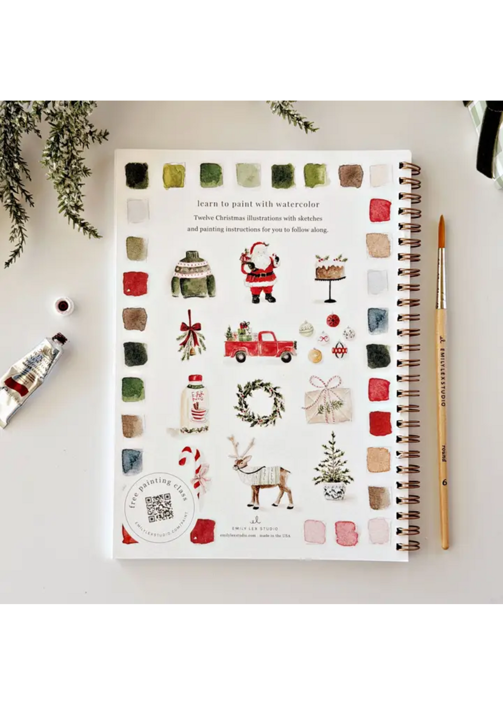 Emily Lex Studio Classic Christmas Watercolor Workbook