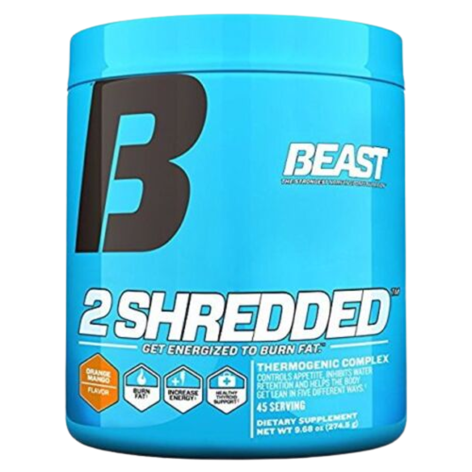 Beast Sports Nutrition BEAST 2Shredded Fat Burner Powder Orange Mango