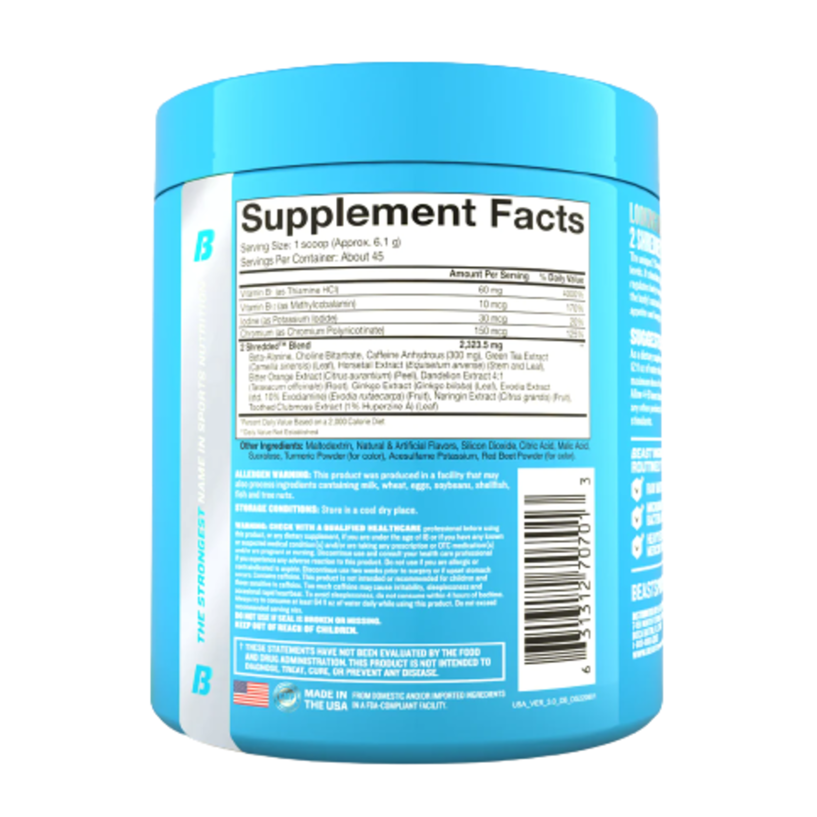 Beast Sports Nutrition BEAST 2Shredded Fat Burner Powder Orange Mango