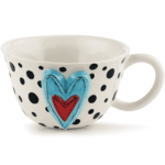 Demdaco Black Dots Heart Tea Cup