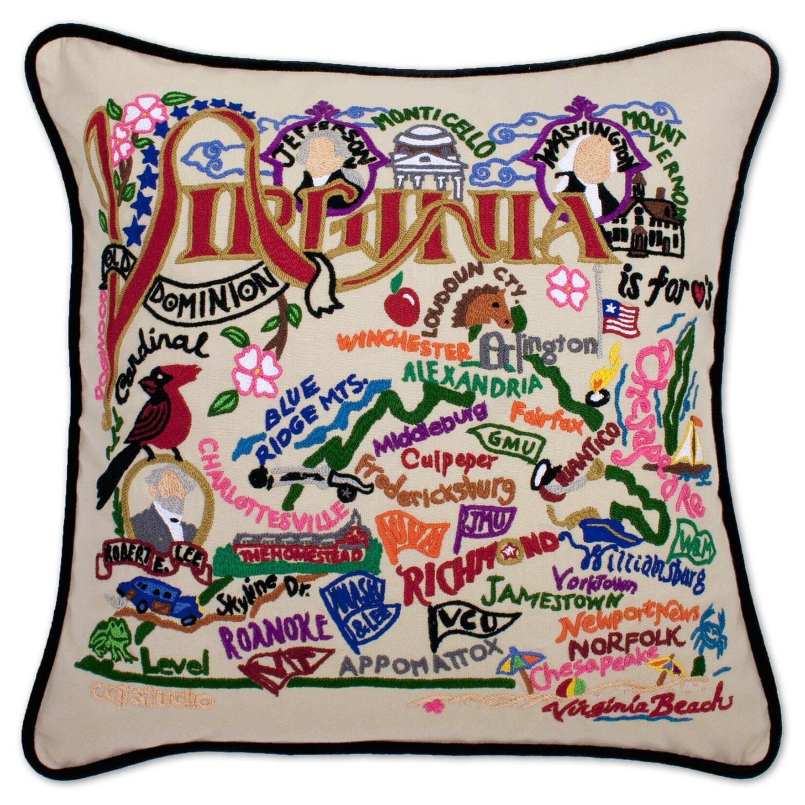 Catstudio Catstudio Virginia Hand-Embroidered Pillow