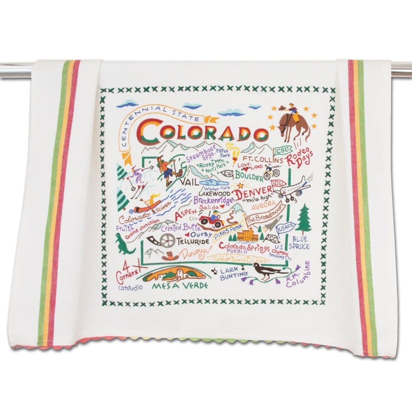 State Dish Towel, Embroidered Tea Towel