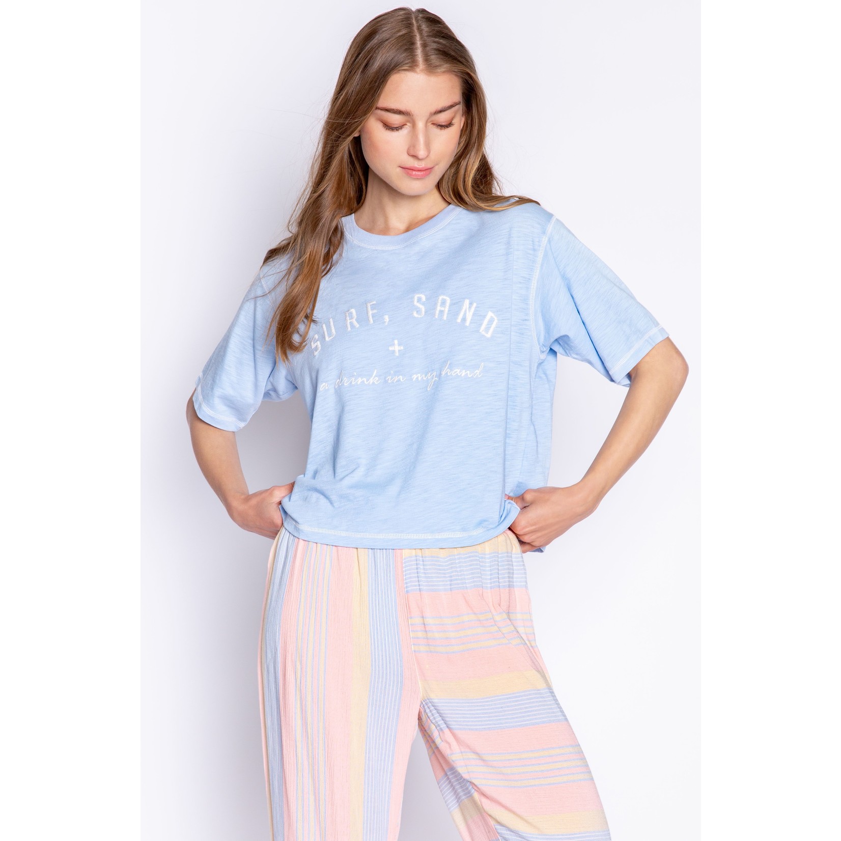 P.J. Salvage Surf, Sand, & a drink in my hand Short Sleeve Top