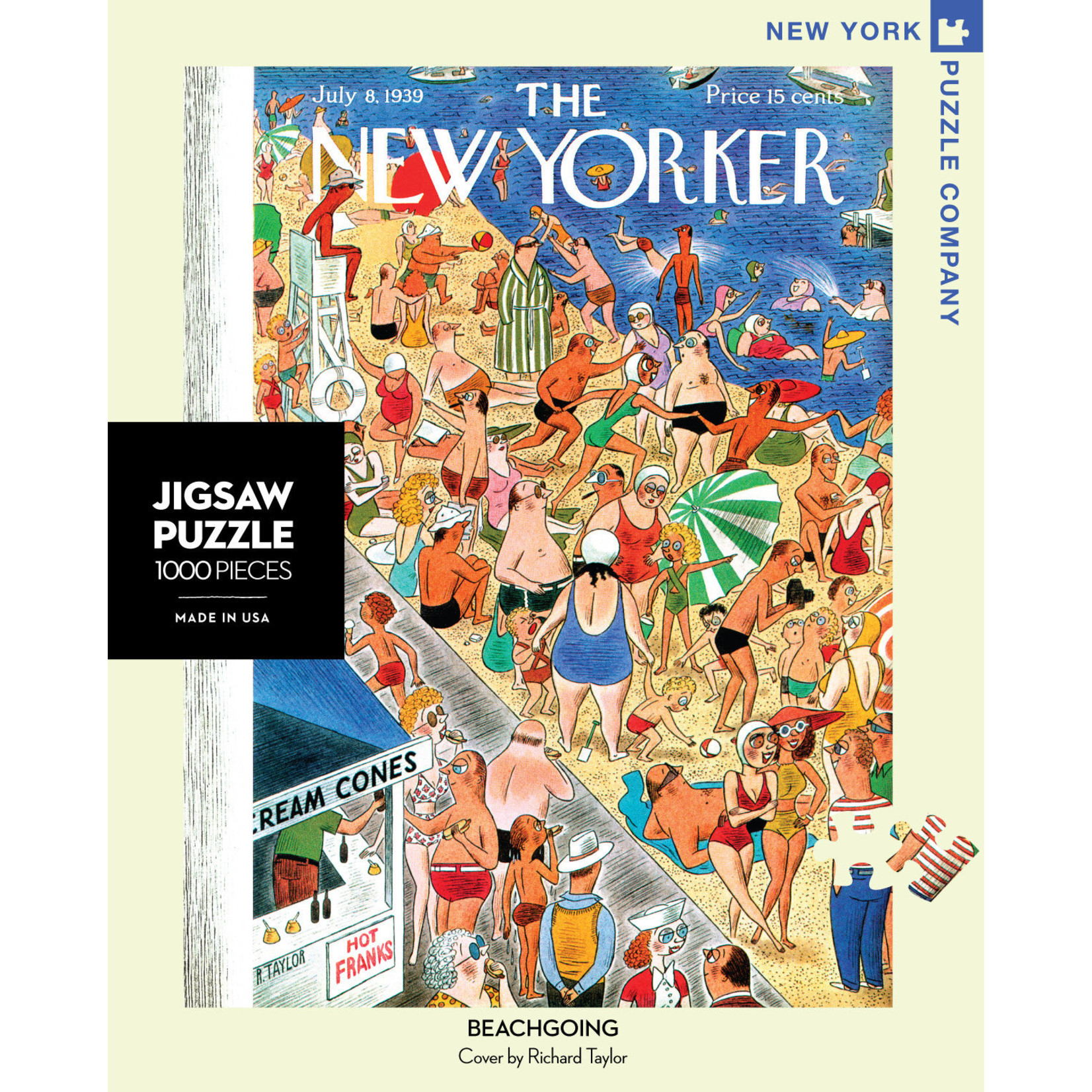 New York Puzzle Co. The New Yorker Beachgoing 1000 Piece Puzzle