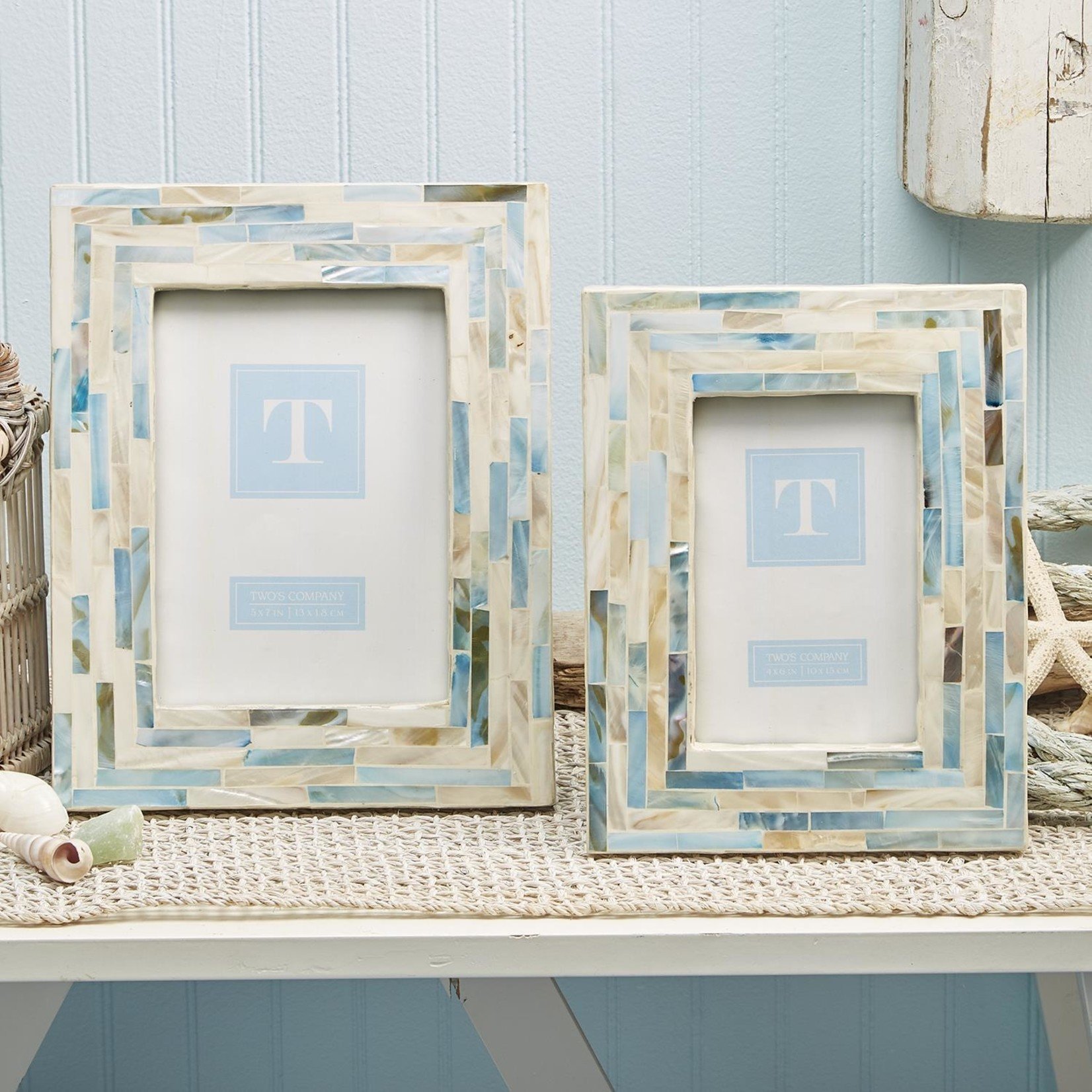 Two's Company Tiled Mother of Pearl Frame