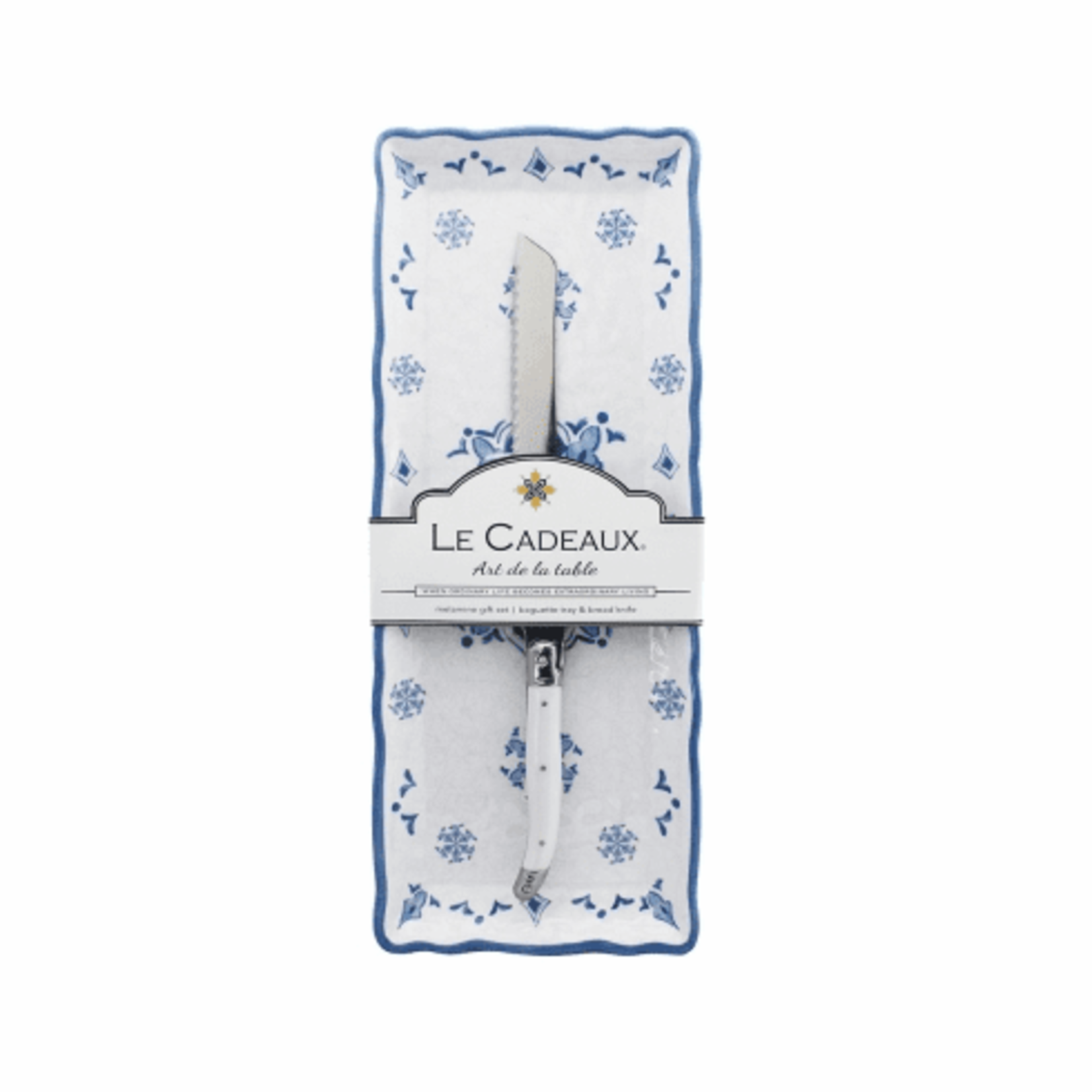 Le Cadeaux Le Cadeaux Moroccan Blue Baguette Tray Gift Set