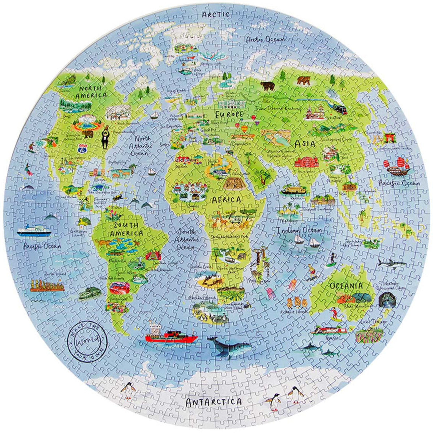 Talking Tables Circular World Map Puzzle 1000 Piece