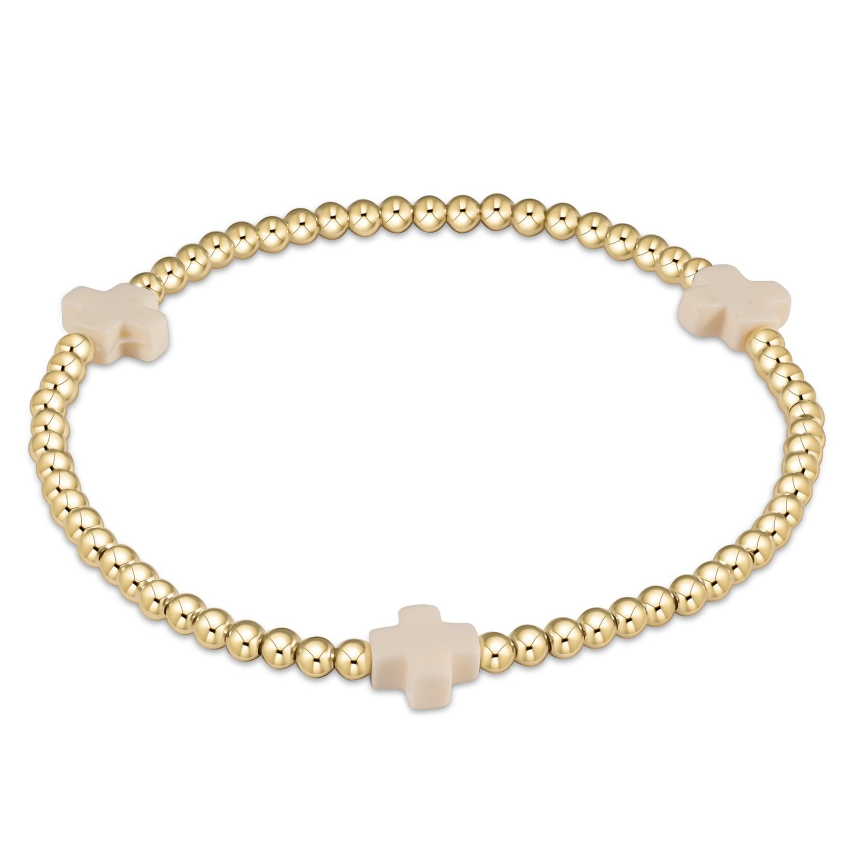Enewton enewton  signature cross bracelet gold pattern 2mm bead bracelet