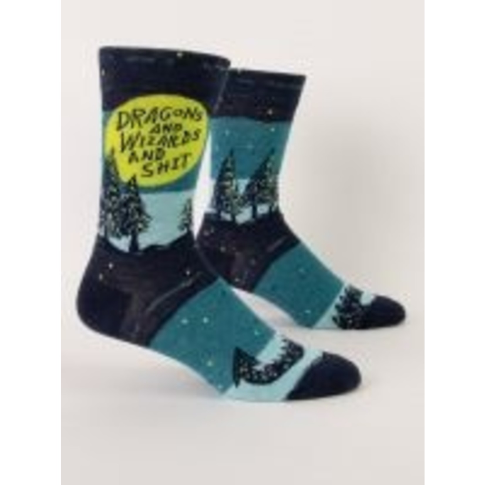 Blue Q Dragons and Wizards and Shit M-Crew Socks