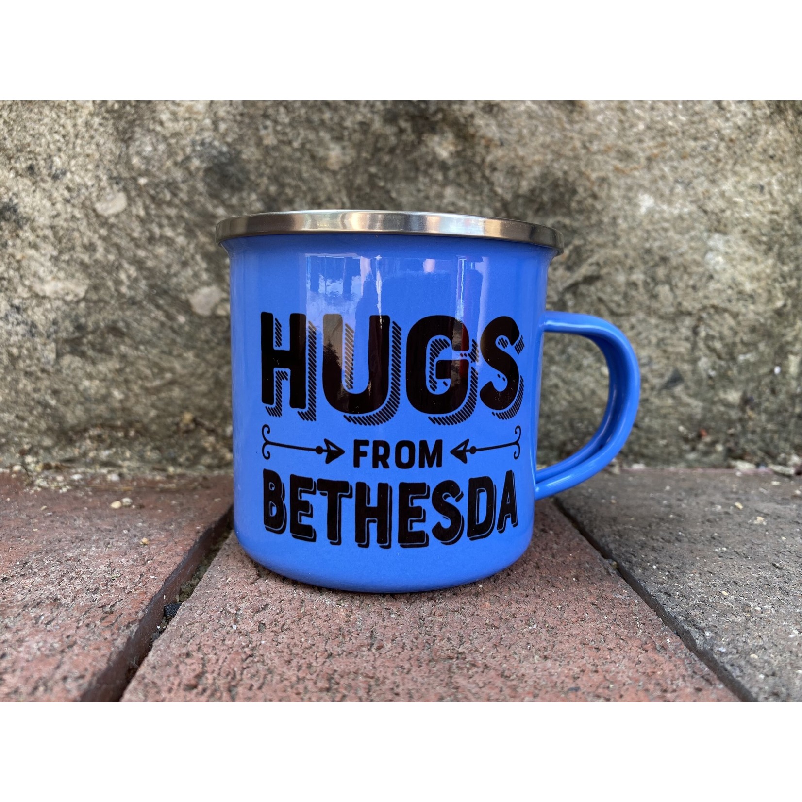 Rockscissorpaper Hugs from Bethesda Camp Mug - Blue