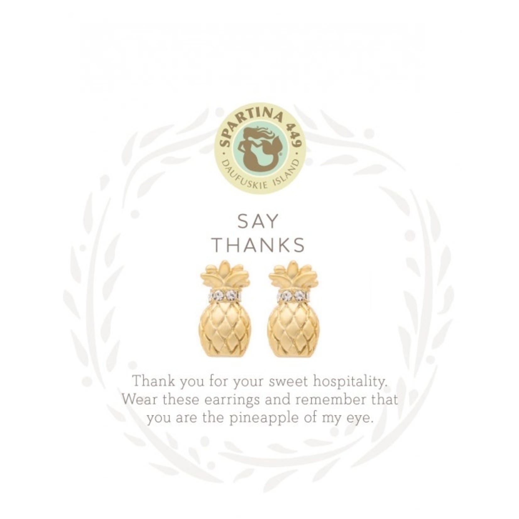 Spartina Sea La Vie Thanks Stud Earrings - Pineapple