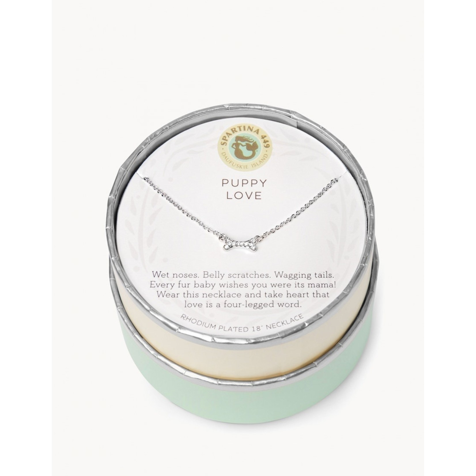 Spartina Spartina Sea La Vie Puppy/Love Bone  Necklace - Silver