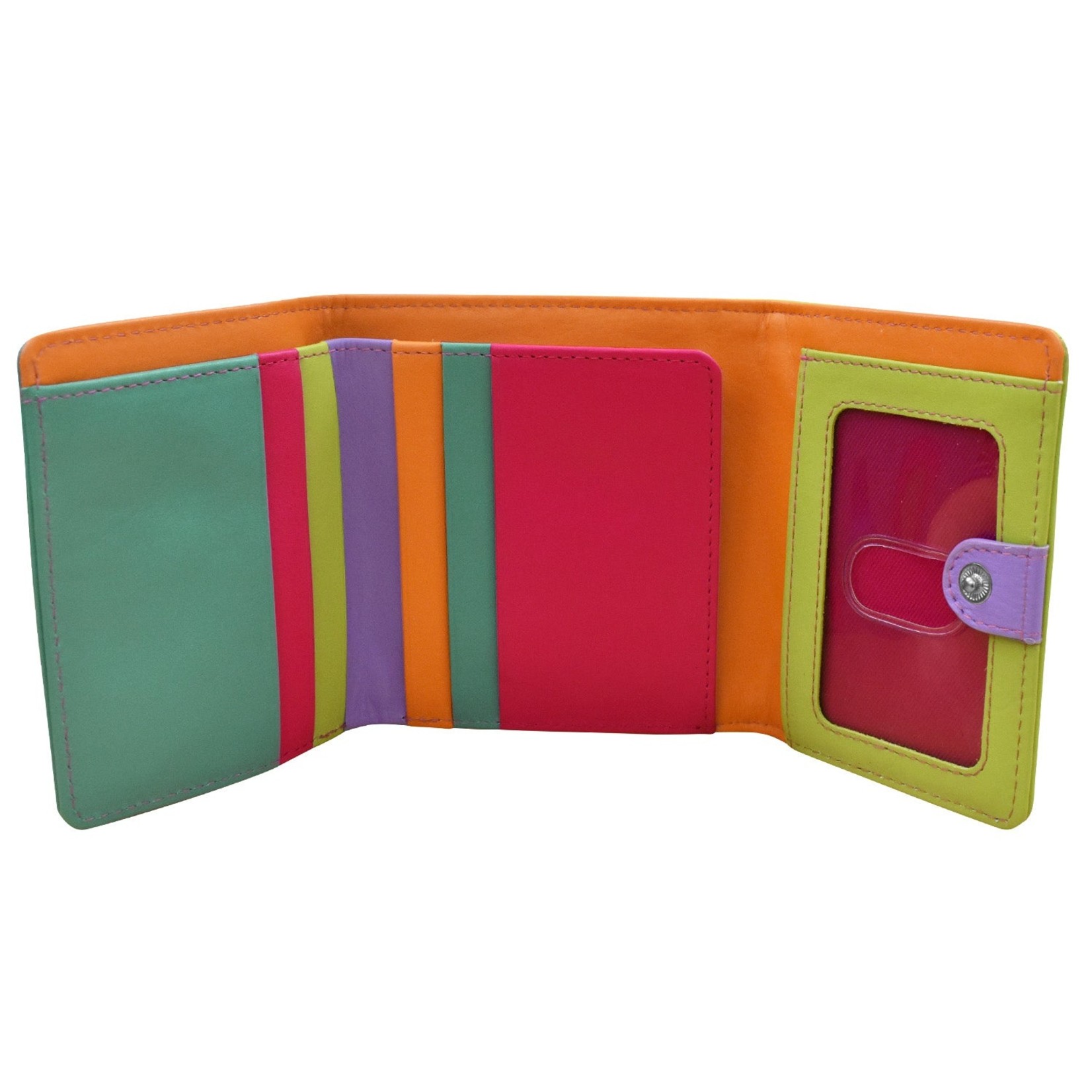 ILI New York Color Block Tri-fold Mini Wallet