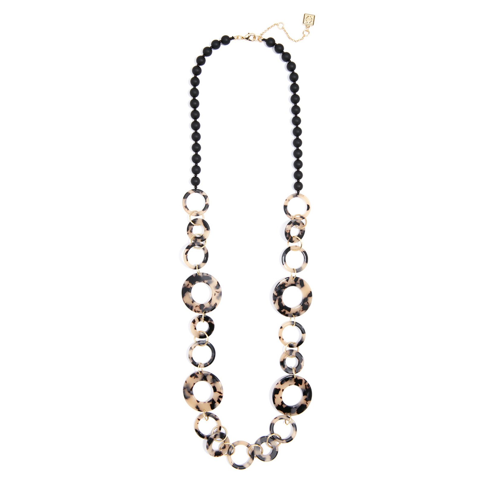 Zenzii Tortoise Circles And Matte Beads Long Necklace