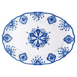 Le Cadeaux Le Cadeaux Moroccan Blue Oval Platter 16"