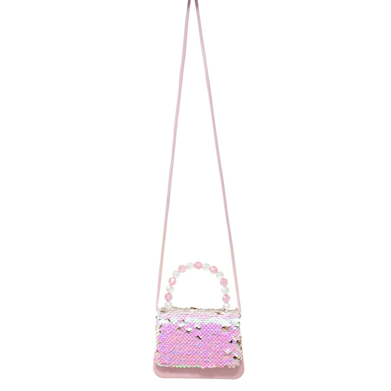 Pink Poppy Rainbow Butterfly Flip Sequin Pink and Gold Handbag