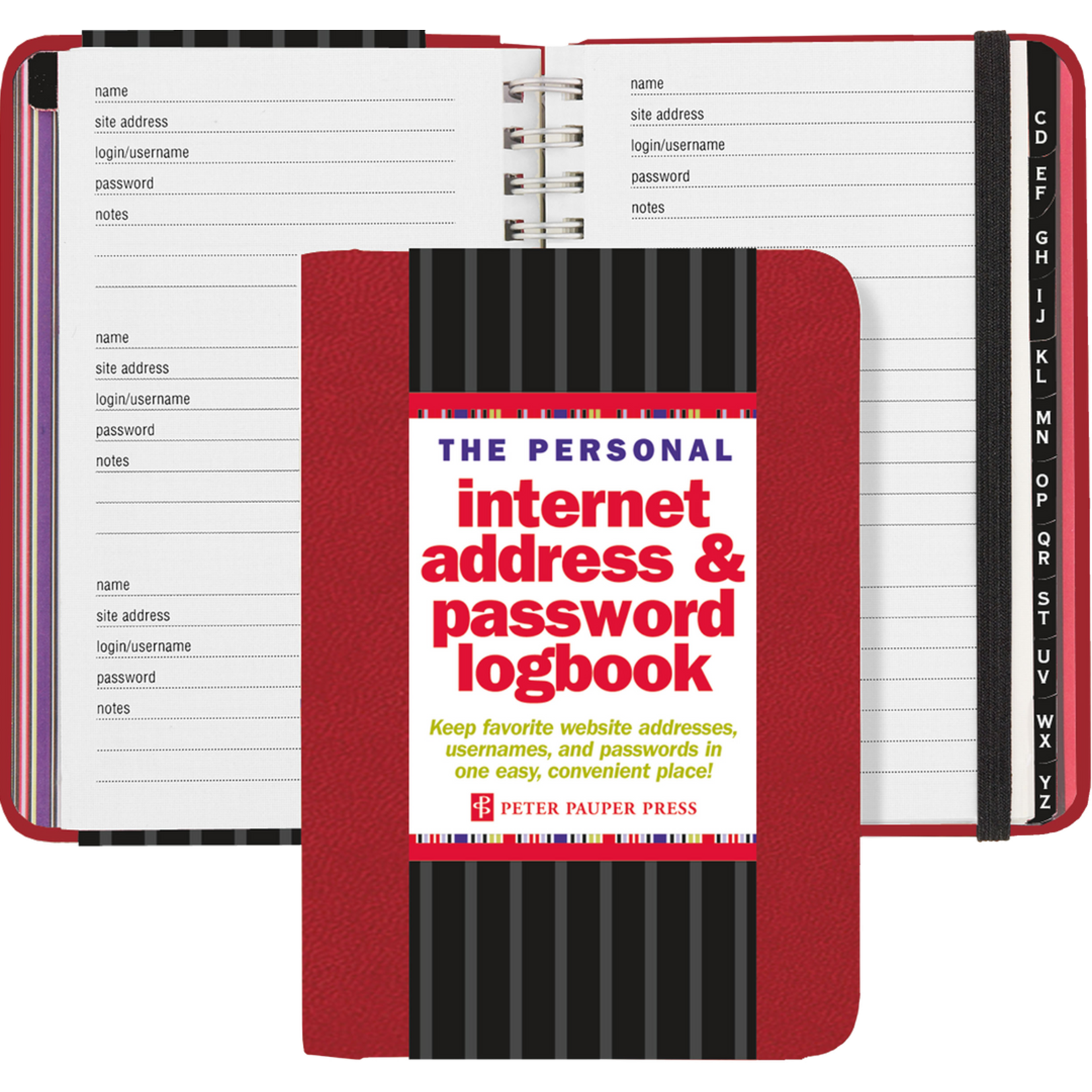 Peter Pauper Press The Personal Internet Address & Password Logbook