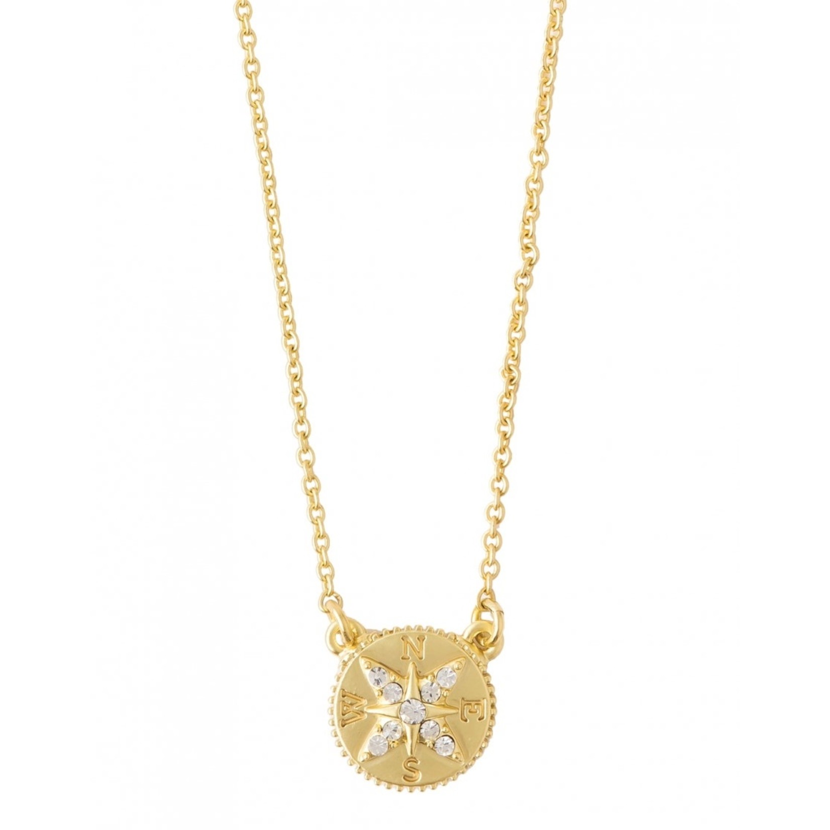 Spartina Sea La Vie Necklace 18" Adventure/Compass - Gold