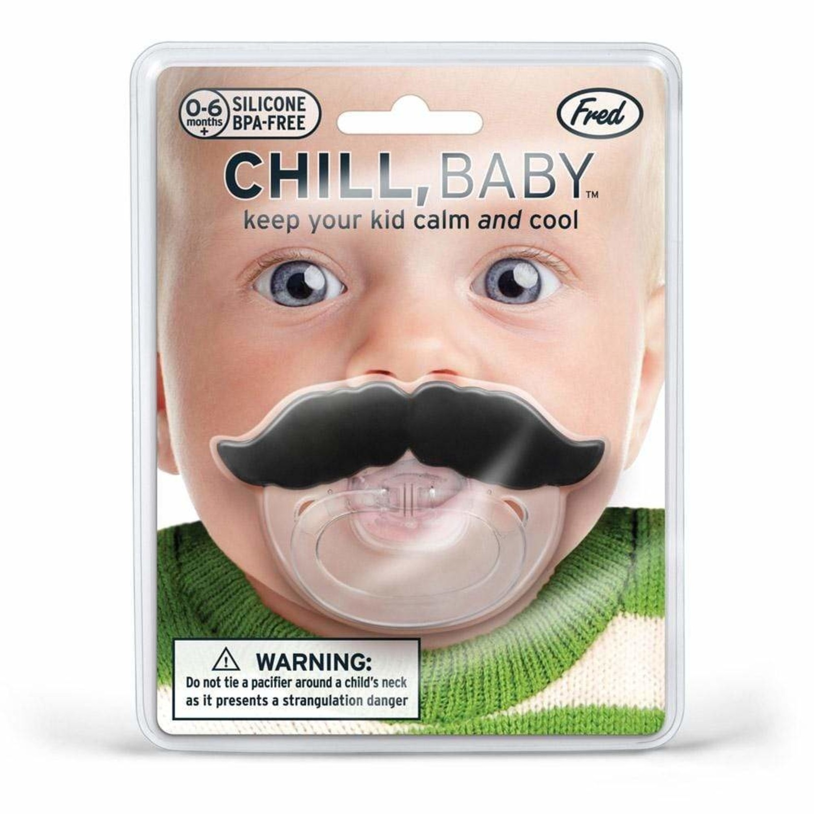 Fred & Friends Chill, Baby Pacifier - Mustache