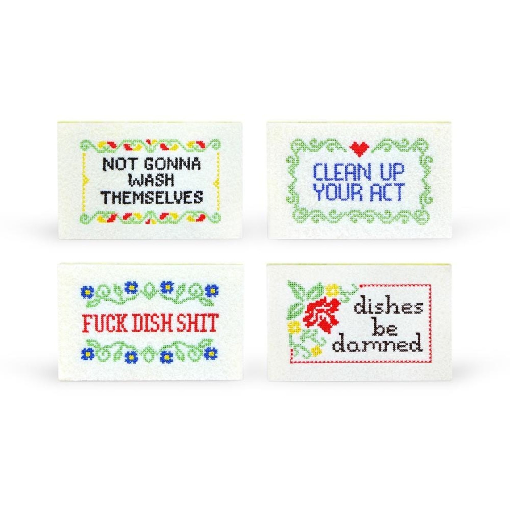 Fred & Friends R Rated Subversive Sponges With Caddie Set of 4