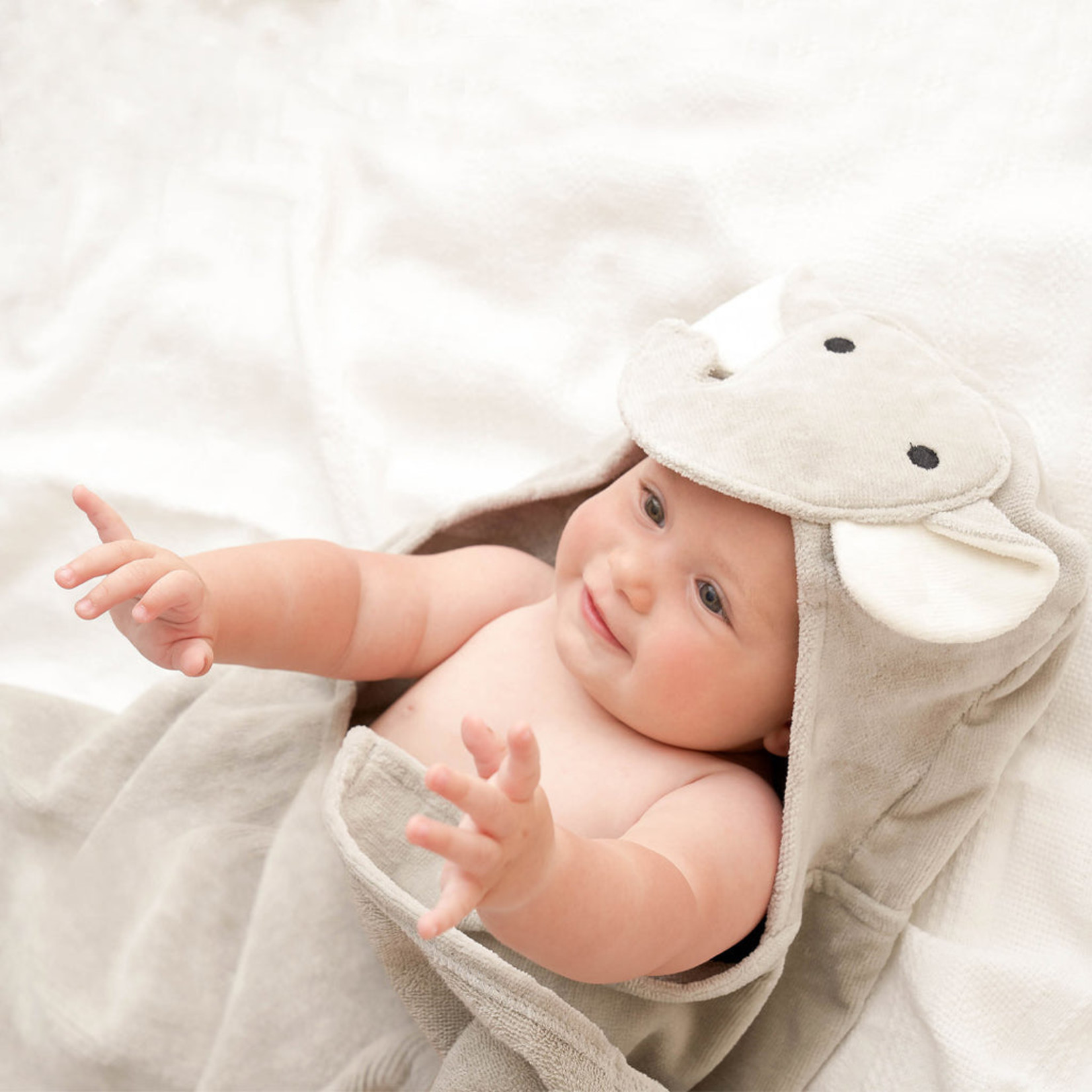 Elegant Baby Bath Wrap Gray Elephant