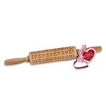 Two's Company XOXO Rolling Pin with Heart Cookie Cutter