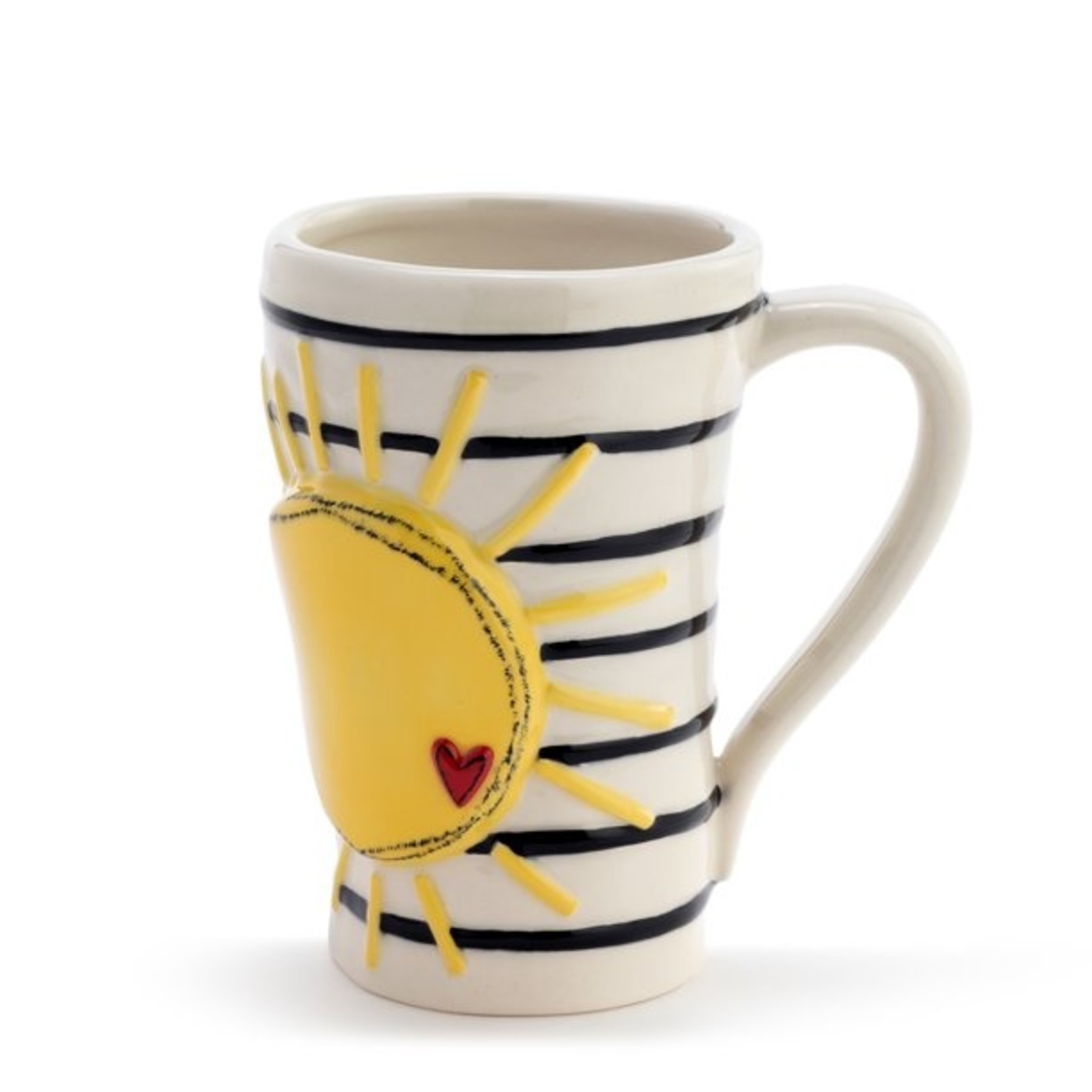 Demdaco Demdaco Tracy Pesche Stoneware Yellow Sun & Stripes Mug 15oz
