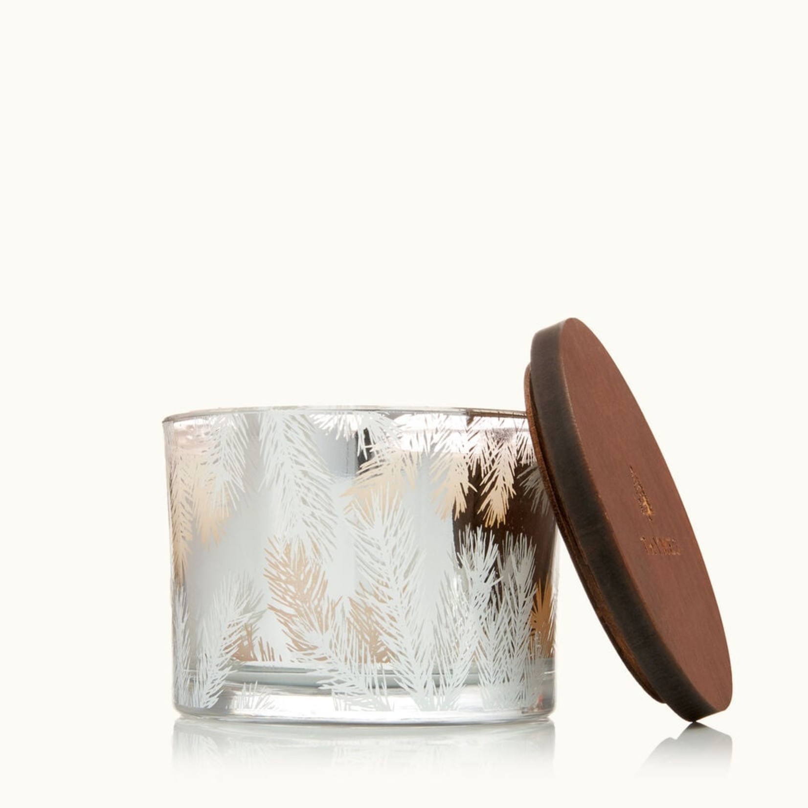 Thymes Frasier Fir Statement Candle Silver w/ White Pine Medium 3 wick