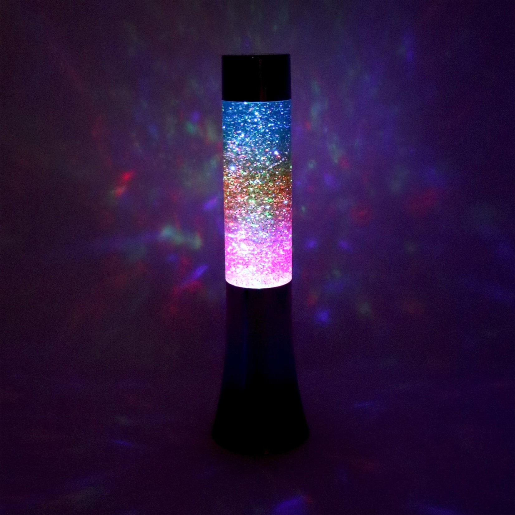 Pink Poppy 13" Rainbow Electroplating Revolving Glitter Lamp