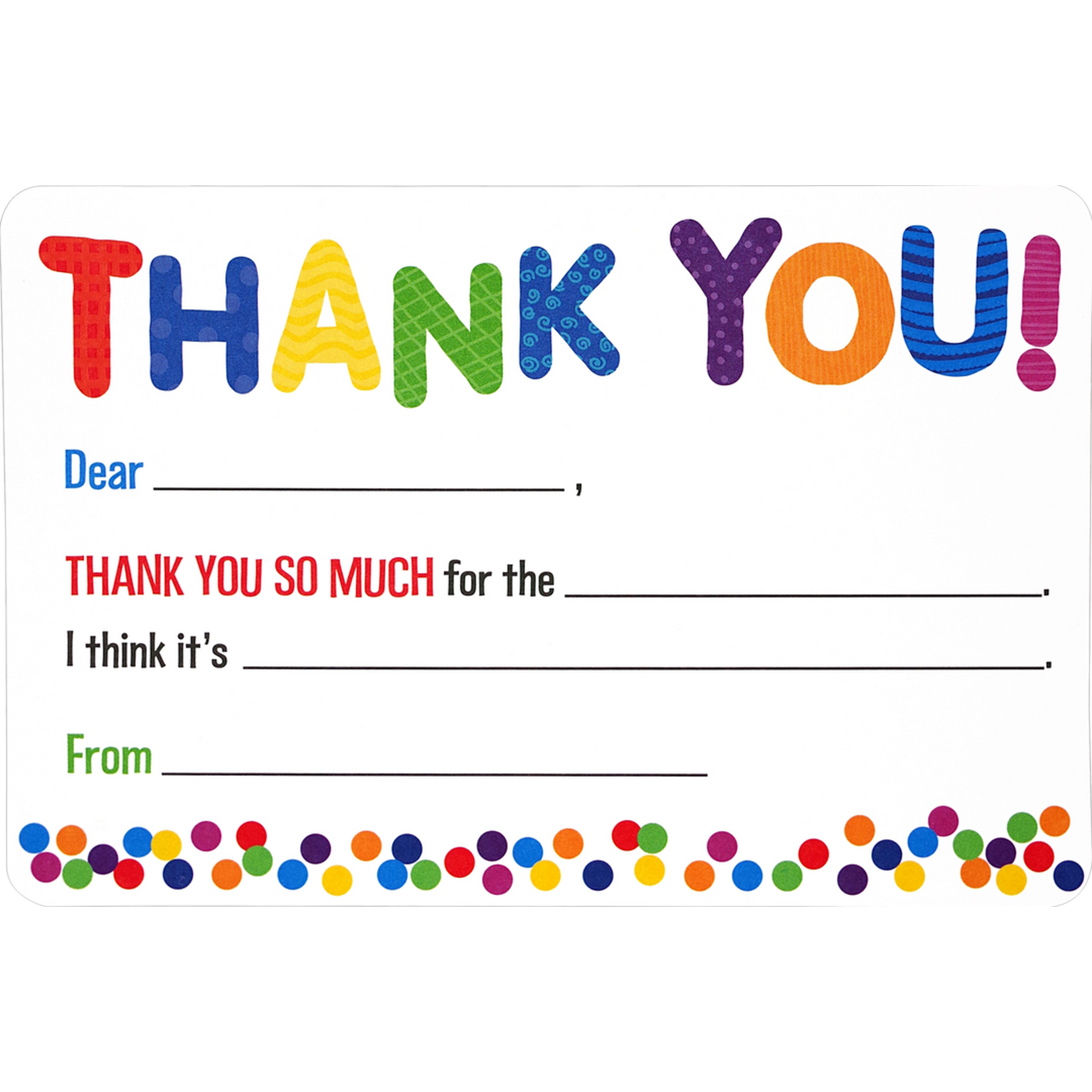 Peter Pauper Press Thank You Note Kids' Fill-In