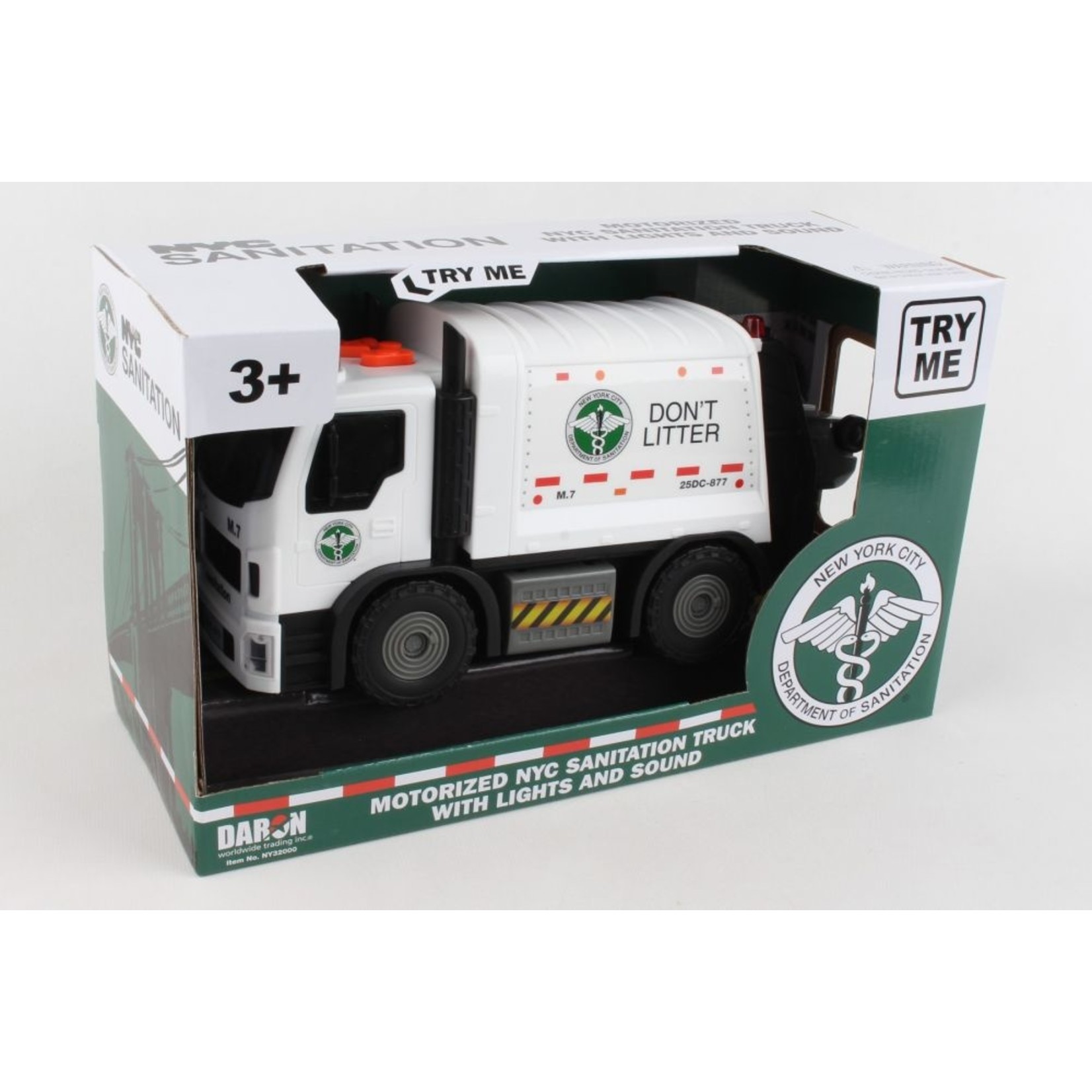 Daron Worldwide NY Motorized Garbage Truck with Lights and Sound