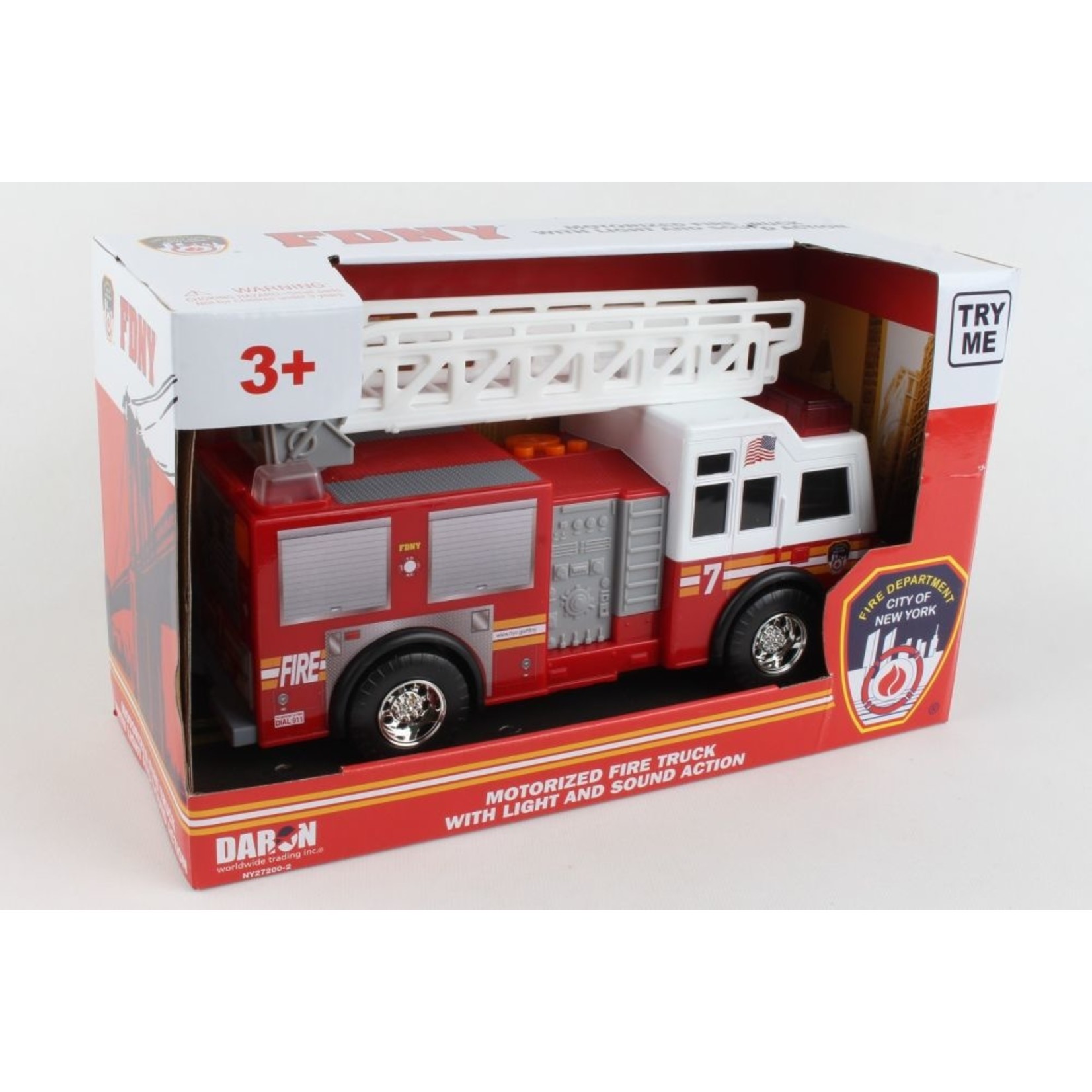 Daron Worldwide FDNY Motorized Ladder Truck with Light and Sound (Fire Truck)