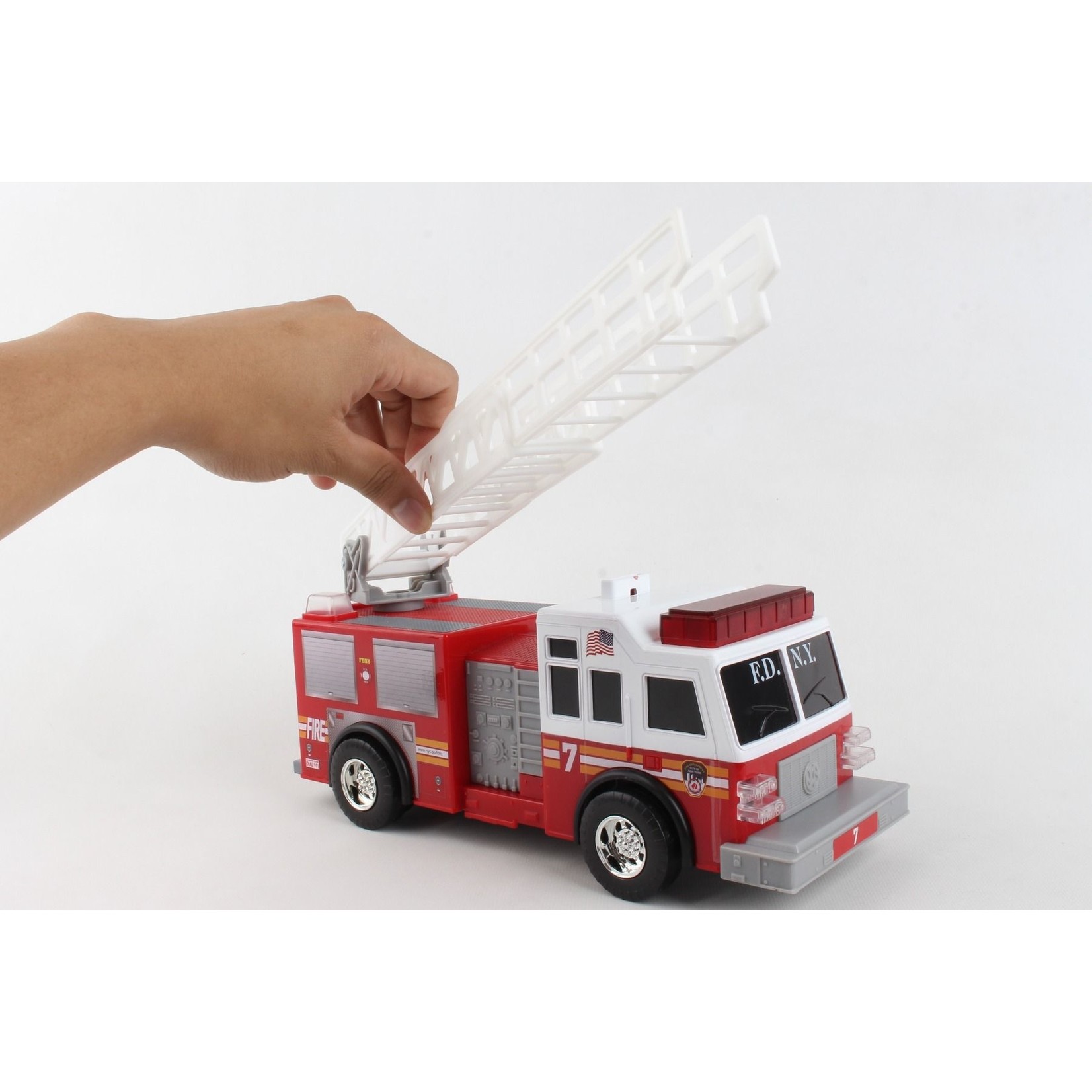 Daron Worldwide FDNY Motorized Ladder Truck with Light and Sound (Fire Truck)