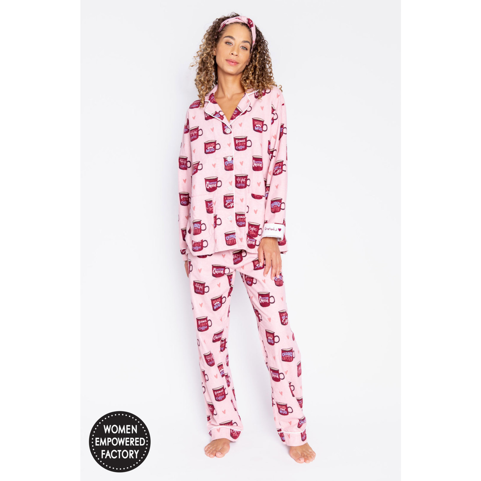 PJ Coffee Flannel Pajamas Set - The Blue